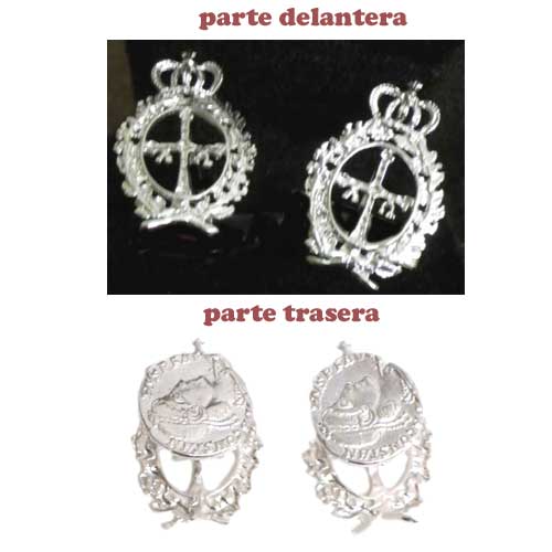 Imagen gemelos escudo de Asturias laureado plata